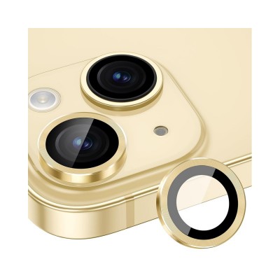 Set Folie Sticla Camera Individuala, Compatibila Cu IPhone 15 Pro / 15 Pro Max, Gold